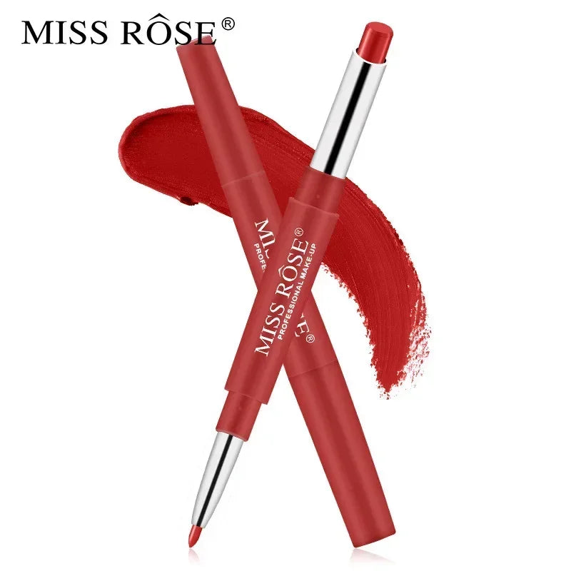 The Miss Rose Double-end Lipstick Lipgloss Pencil Makeup Long Lasting Tint Sexy Red Lip Stick Beauty Matte Lip Gloss Pen Cosmetic Double the Fun!